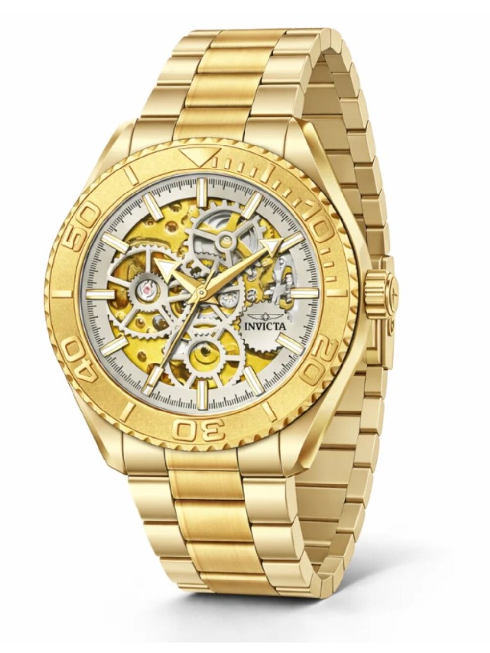 Invicta Objet D Art Glyph Automatic Men's Watch w/ Skeleton Dial - 43mm. Gold (6